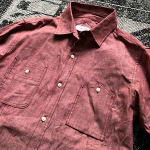 3Sixteen Red Chambray Work Shirt Sz Large